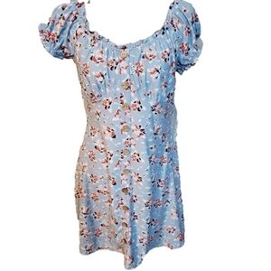 No Boundaries Floral Print Mini Dress Large